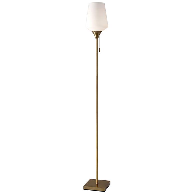 Image 1 Roxy Antique Brass Torchiere Floor Lamp