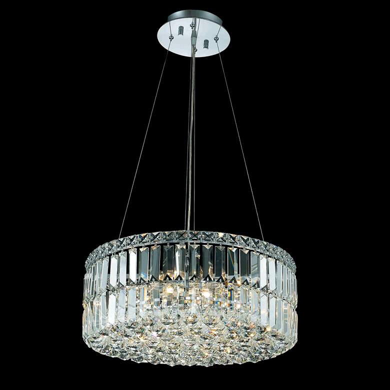 Image 2 Royal 20 inch Wide Chrome and Crystal 12-Light Pendant