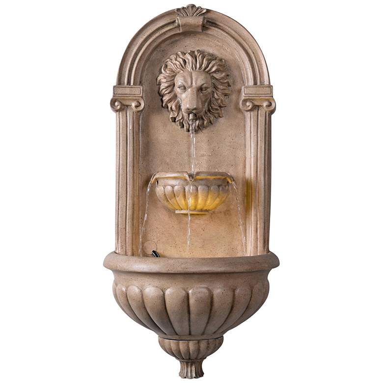 Image 2 Royal 35 inch High Sandstone LED Outdoor Wall Fountain