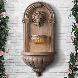 Image1 of Royal 35" High Sandstone LED Outdoor Wall Fountain