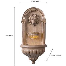 Image3 of Royal 35" High Sandstone LED Outdoor Wall Fountain more views