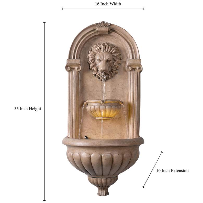 Image 3 Royal 35" High Sandstone LED Outdoor Wall Fountain more views