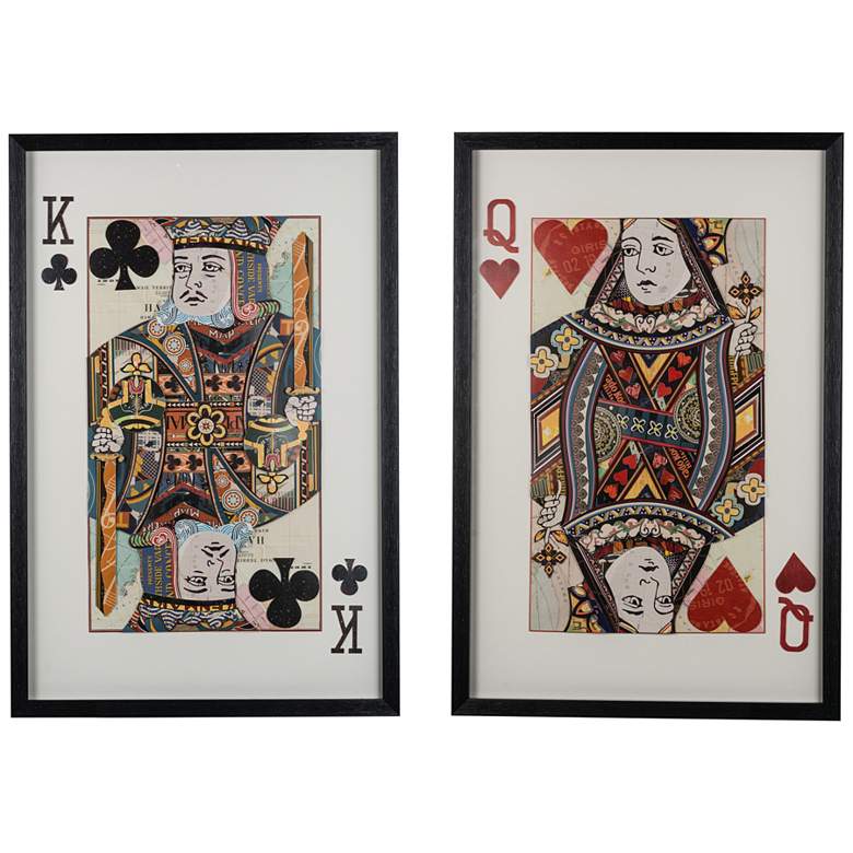 Image 1 Royal Black and White Pair 35 1/2 inchH 2-Piece Wall Art Set