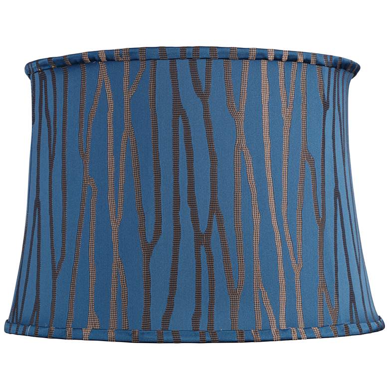 Image 1 Royal Blue and Bronze Stripe Drum Shade 14x16x11 (Spider)