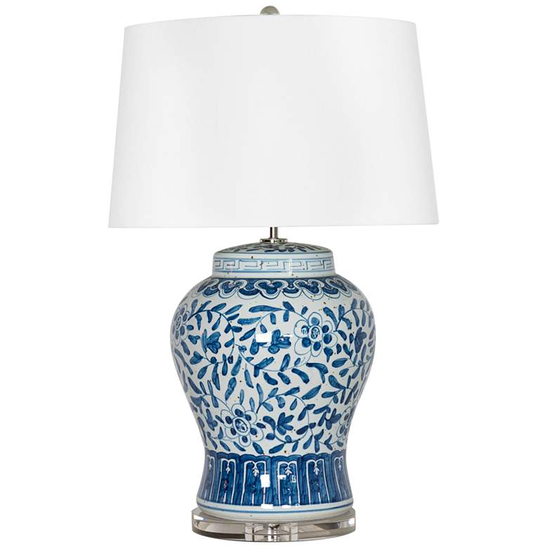 Image 1 Royal Blue and White Floral Ceramic Table Lamp