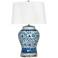 Royal Blue and White Floral Ceramic Table Lamp