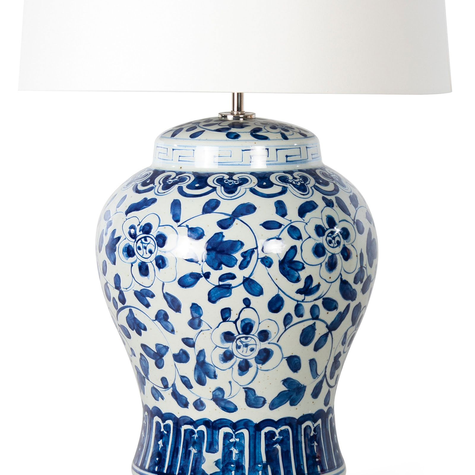 Image 6 Royal Blue and White Floral Ceramic Table Lamp more views
