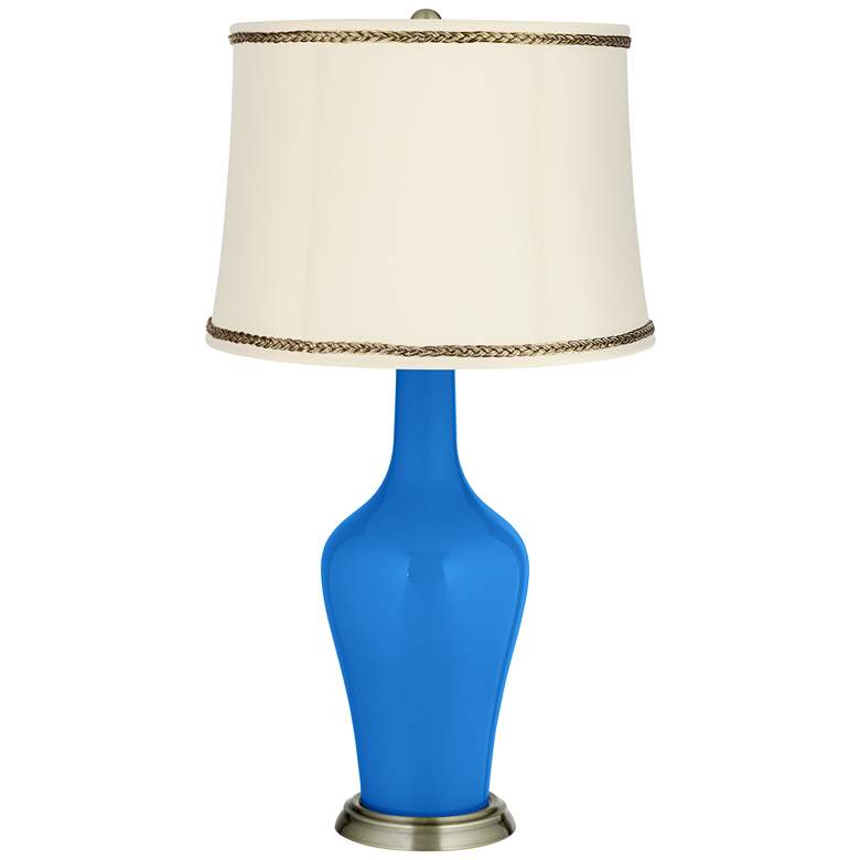 Image 1 Royal Blue Anya Table Lamp with Twist Trim
