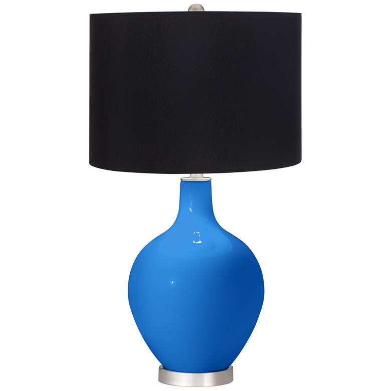 Image 1 Royal Blue Black Shade Ovo Table Lamp