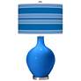 Royal Blue Bold Stripe Ovo Table Lamp