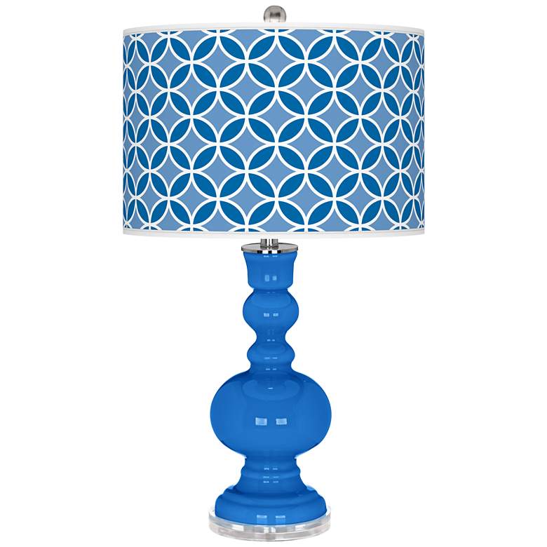 Image 1 Royal Blue Circle Rings Apothecary Table Lamp