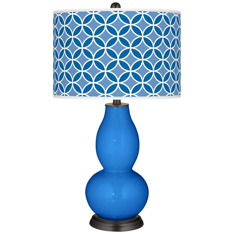 Image 1 Royal Blue Circle Rings Double Gourd Table Lamp