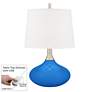 Royal Blue Felix Modern Table Lamp with Table Top Dimmer