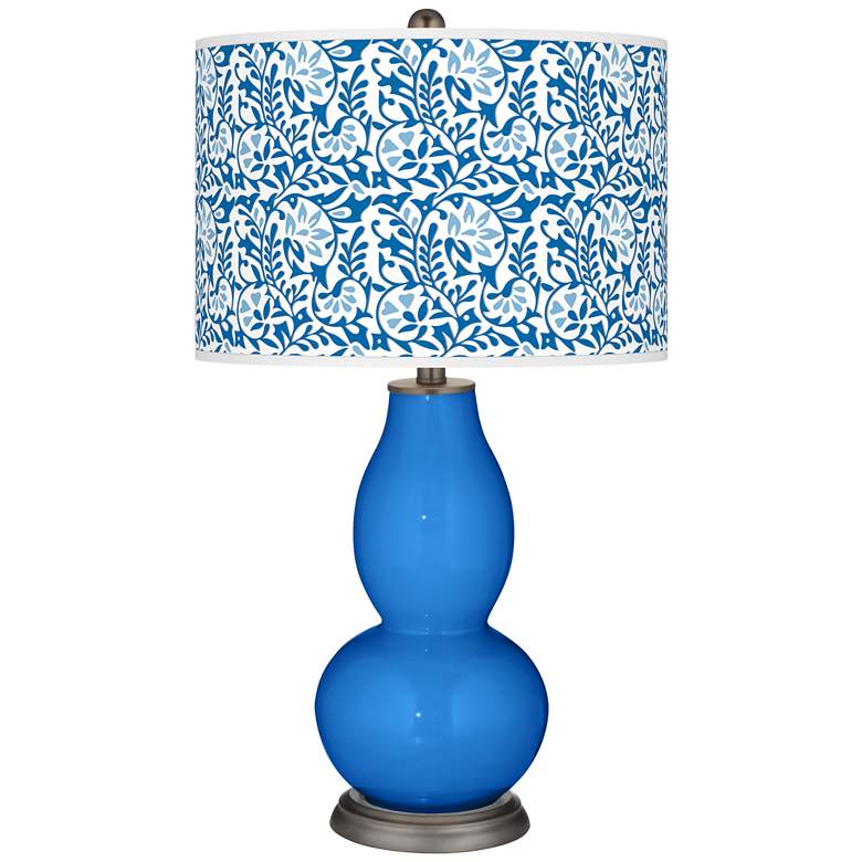 Image 1 Royal Blue Gardenia Double Gourd Table Lamp