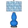 Royal Blue Gardenia Double Gourd Table Lamp