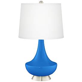 Image2 of Royal Blue Gillan Glass Table Lamp with Dimmer