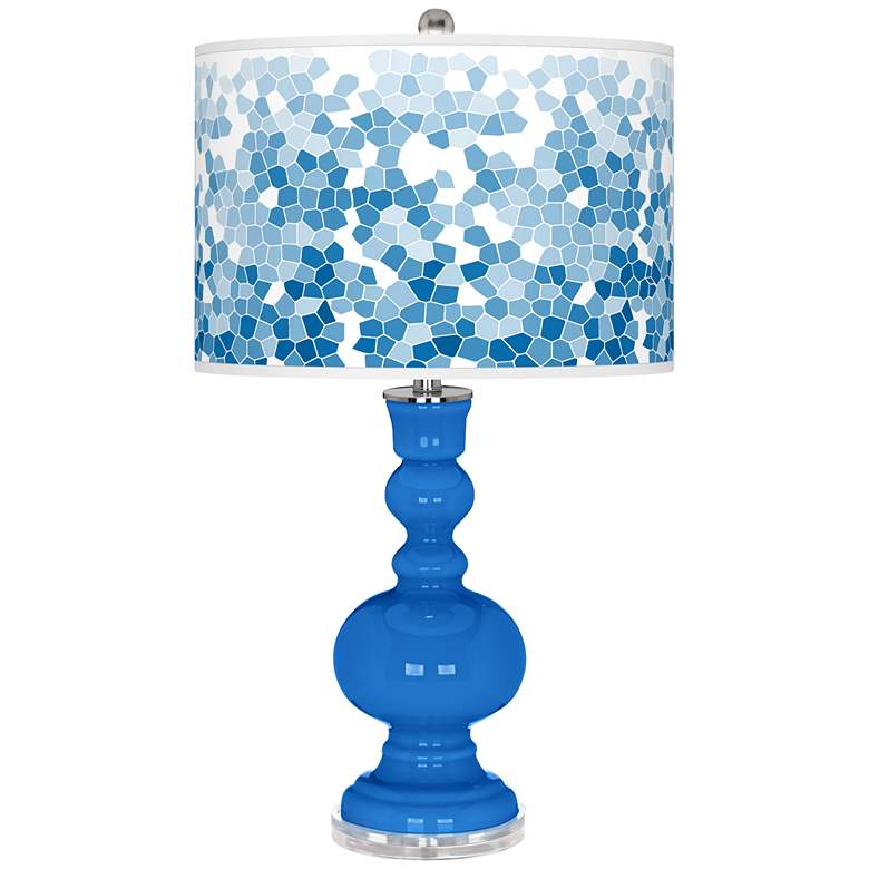 Image 1 Royal Blue Mosaic Giclee Apothecary Table Lamp