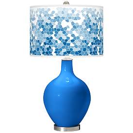 Image1 of Royal Blue Mosaic Giclee Ovo Table Lamp