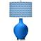 Royal Blue Narrow Zig Zag Ovo Table Lamp