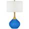 Royal Blue Nickki Brass Modern Table Lamp