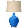 Royal Blue Oatmeal Linen Shade Ovo Table Lamp