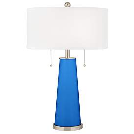Image2 of Royal Blue Peggy Glass Table Lamp With Dimmer
