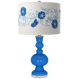 Image1 of Royal Blue Rose Bouquet Apothecary Table Lamp