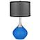 Royal Blue Spencer Table Lamp with Organza Black Shade