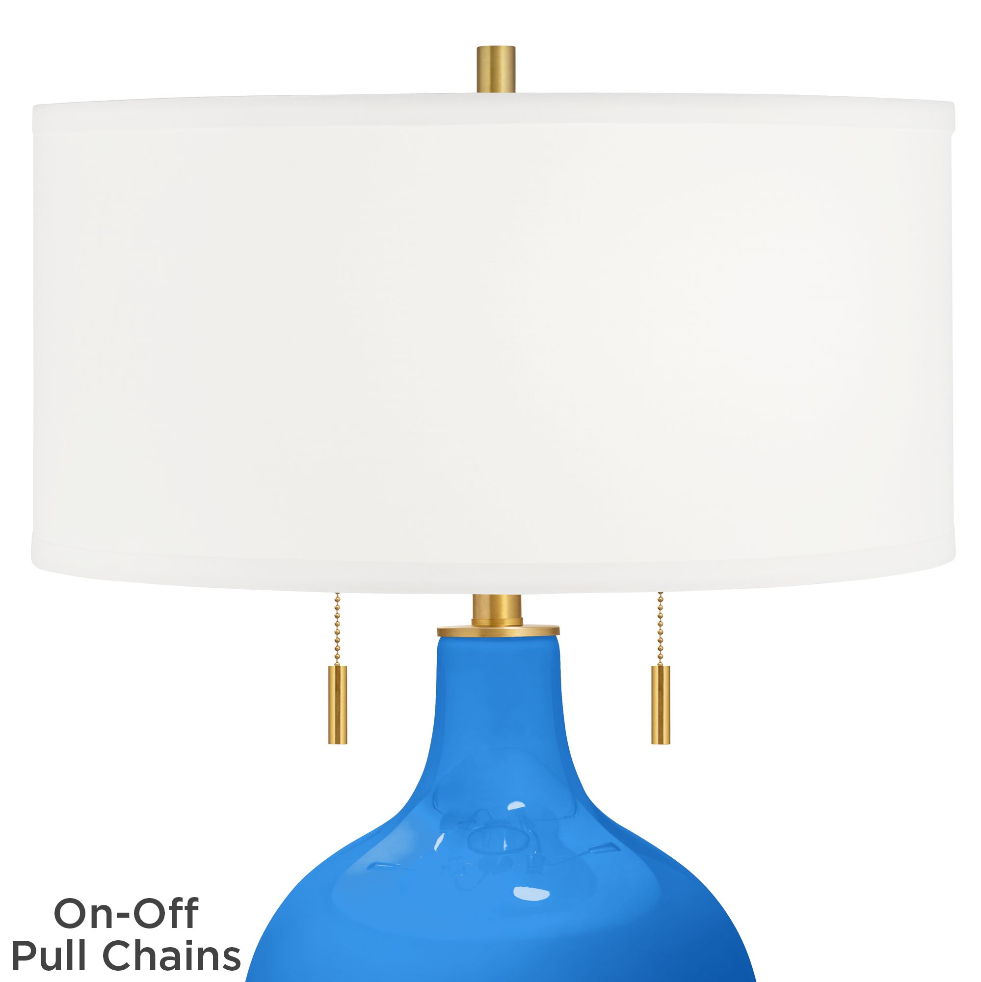 Image 2 Royal Blue Toby Brass Accents Table Lamp more views