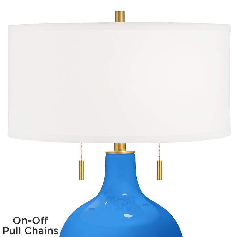 Image 2 Royal Blue Toby Brass Accents Table Lamp more views