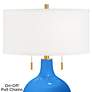 Royal Blue Toby Brass Accents Table Lamp