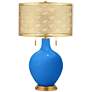 Royal Blue Toby Brass Metal Shade Table Lamp