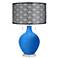Royal Blue Toby Table Lamp With Black Metal Shade