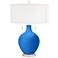 Royal Blue Toby Table Lamp with Dimmer