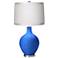 Royal Blue White Drum Shade Ovo Table Lamp
