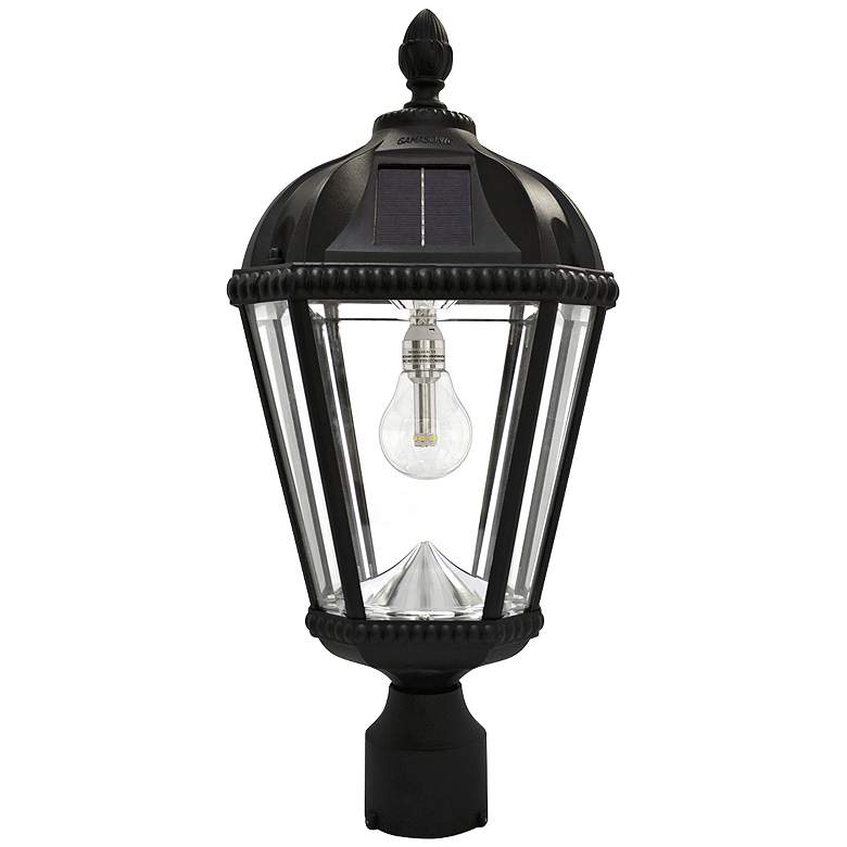 Image 2 Royal Bulb 18" High Black Solar LED Outdoor Post Light