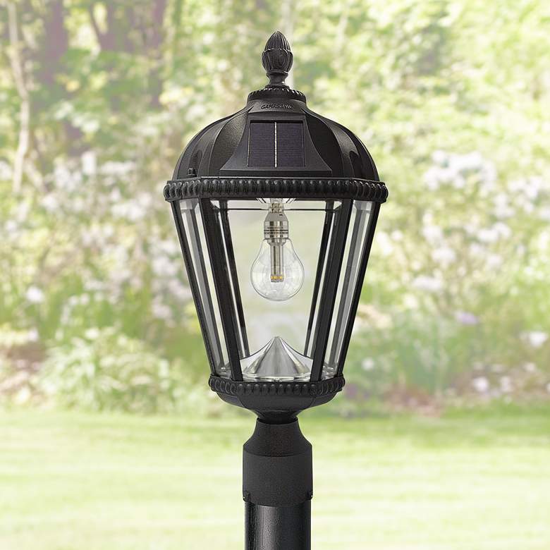 Image 1 Royal Bulb 18" High Black Solar LED Outdoor Post Light