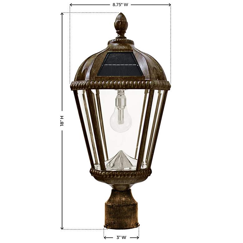 Image 5 Royal Bulb 18" High Bronze Solar LED Outdoor Post Light more views