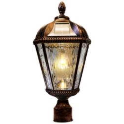 Royal Bulb 18&quot;H Brushed Bronze Solar LED Outdoor Post Light