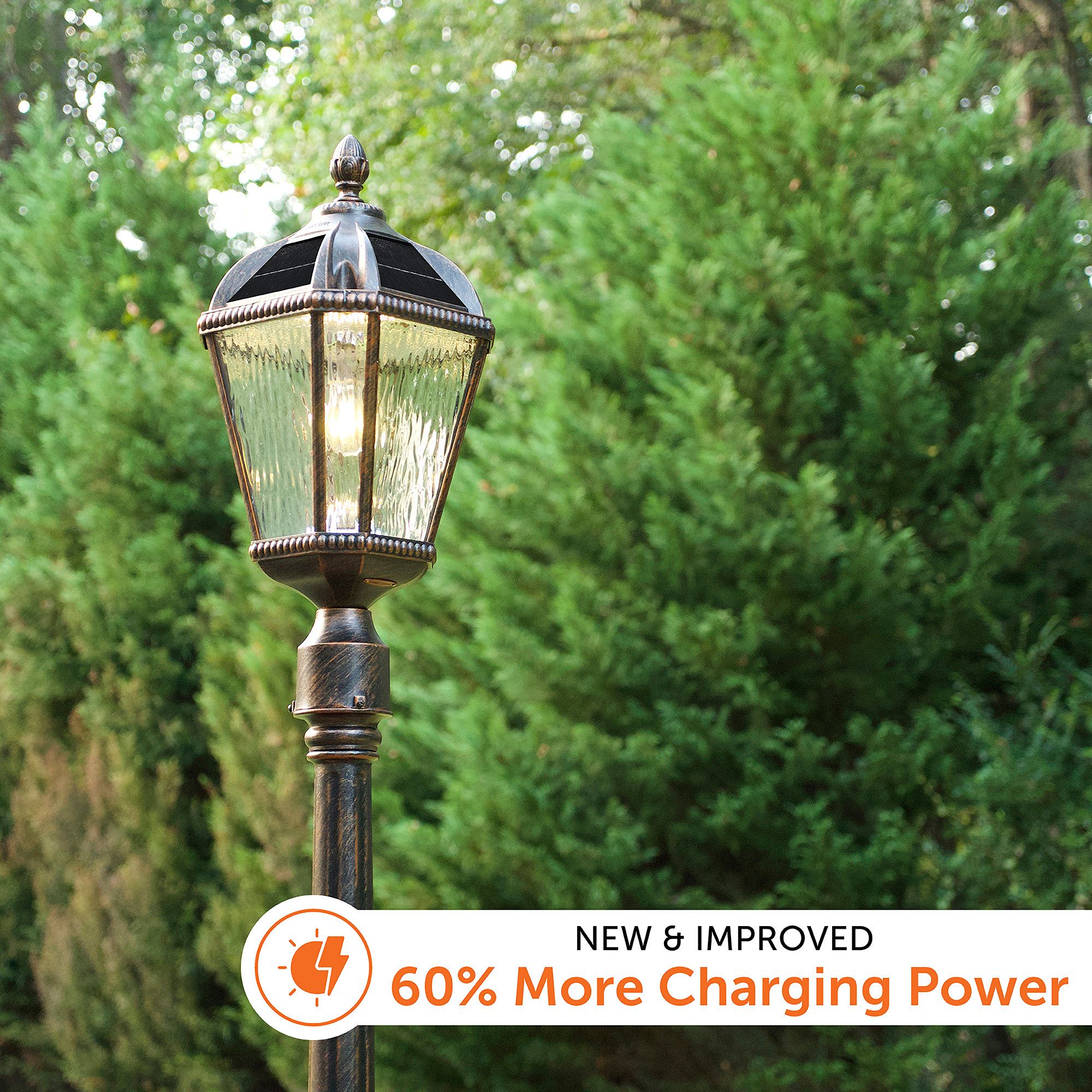 Watch A Video About the Royal Bulb Brushed Bronze Solar LED Outdoor Post Light