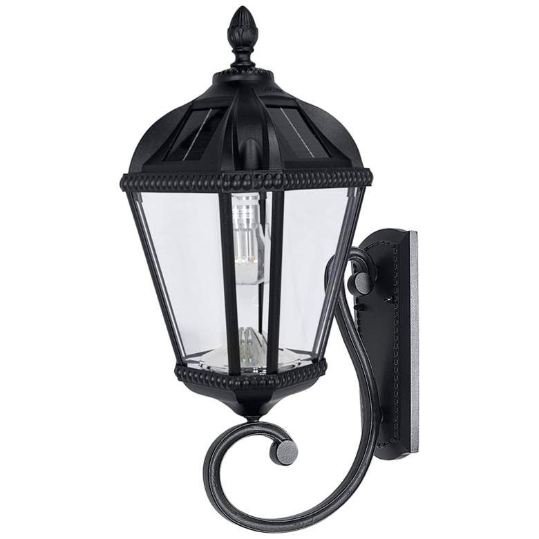 Image 4 Royal Bulb 21" High Black Solar LED Outdoor Wall Light more views
