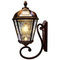 Royal Bulb 21&quot;H Brushed Bronze Solar LED Outdoor Wall Light
