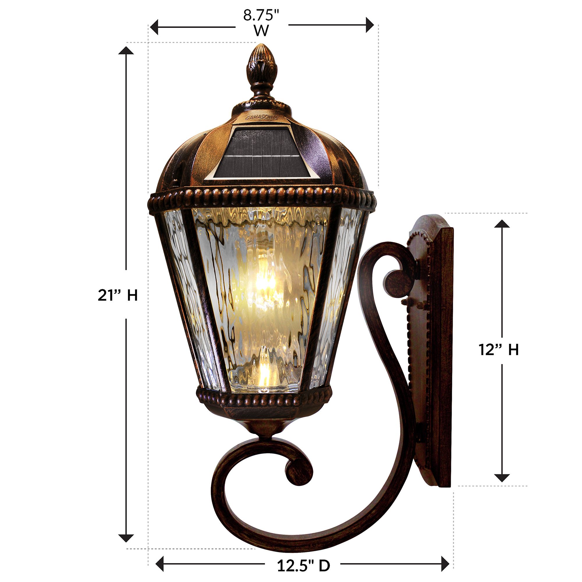 Image 4 Royal Bulb 21"H Brushed Bronze Solar LED Outdoor Wall Light more views