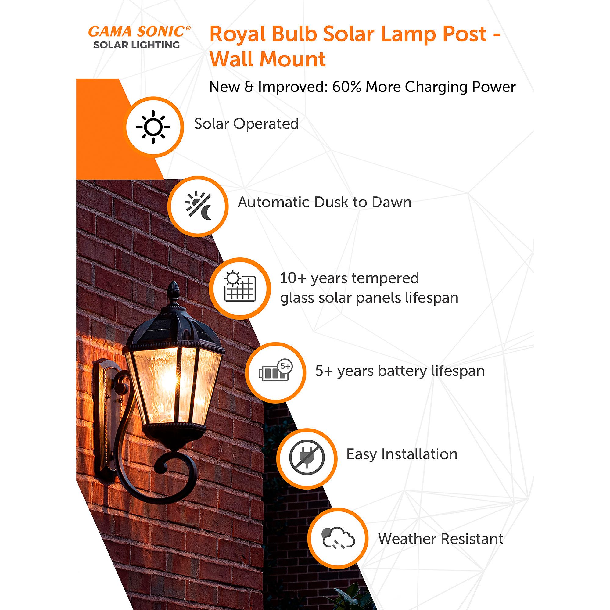 Image 6 Royal Bulb 21"H Brushed Bronze Solar LED Outdoor Wall Light more views