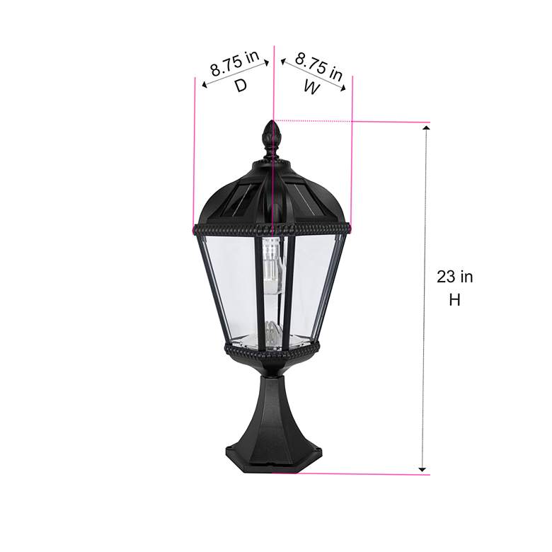 Image 6 Royal Bulb 23 inch High Black Solar LED Pier-Mount Light more views