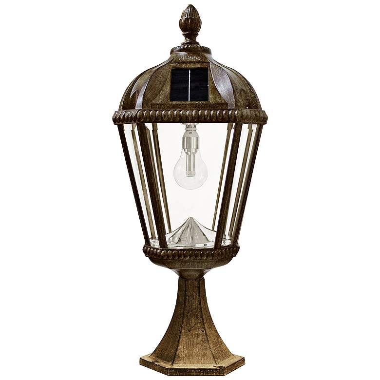 Royal Bulb 23&quot; High Bronze Solar Powered LED Outdoor Pier-Mount Light