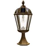 Royal Bulb 23&quot;H Bronze Solar LED Outdoor Pier-Mount Light
