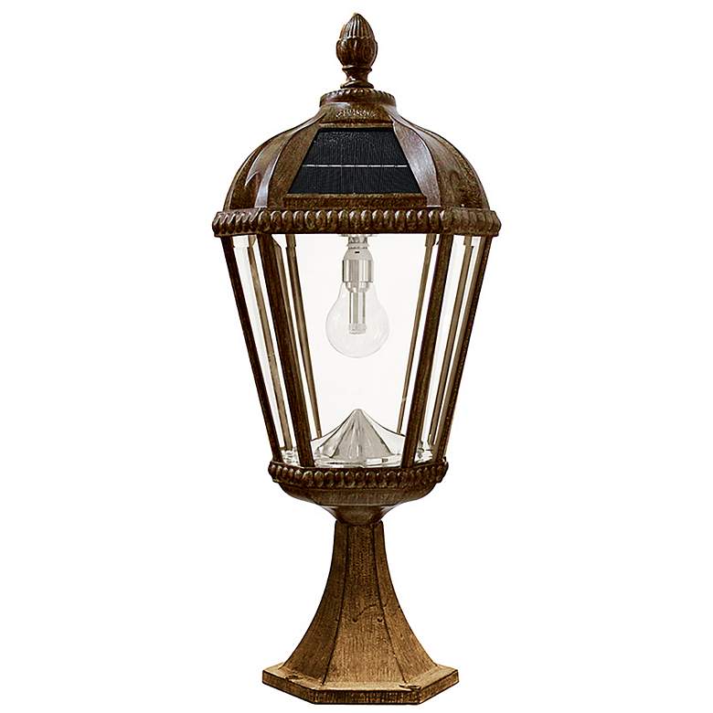 Image 2 Royal Bulb 23"H Weathered Bronze Solar LED Pier Mount Light