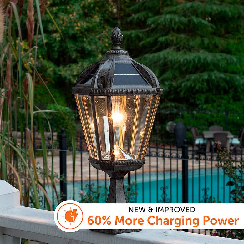 Image 3 Royal Bulb 23"H Weathered Bronze Solar LED Pier Mount Light more views
