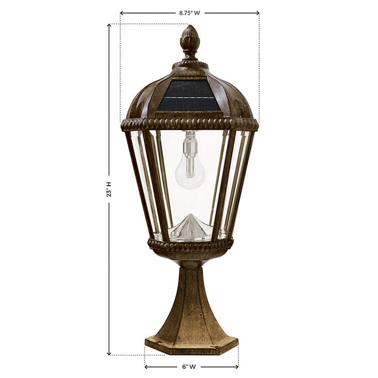 Image 4 Royal Bulb 23"H Weathered Bronze Solar LED Pier Mount Light more views